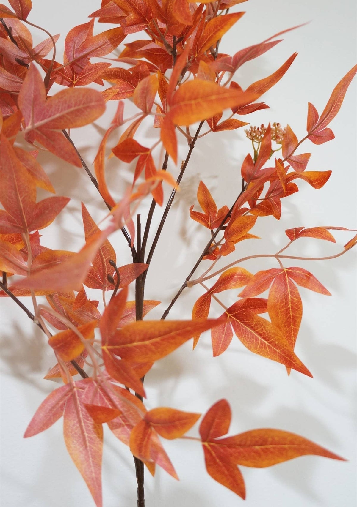 Faux Maple Leaves, Long Stem Autumn Leaves, Orange/Red