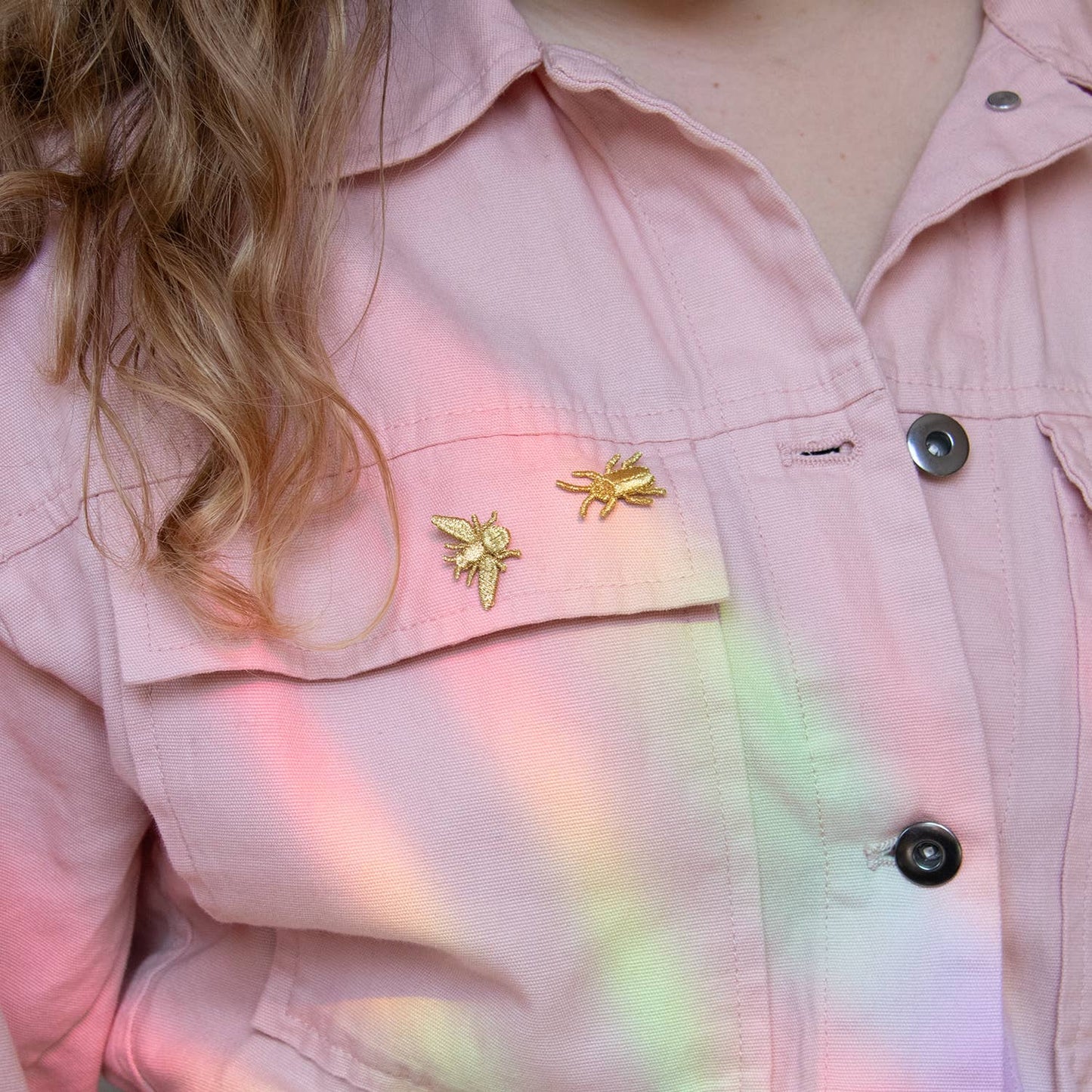 Golden Embroidered Brooches