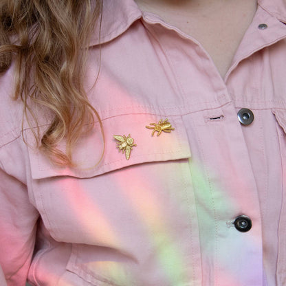 Golden Embroidered Brooches