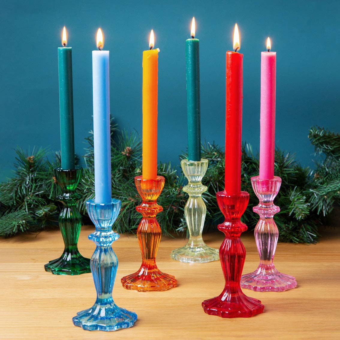 Red Glass Candle Holder