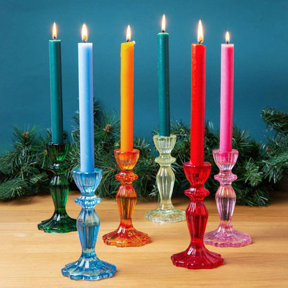 Red Glass Candle Holder