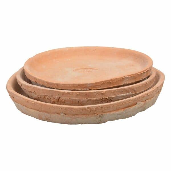 Aged Terracotta Round Saucers