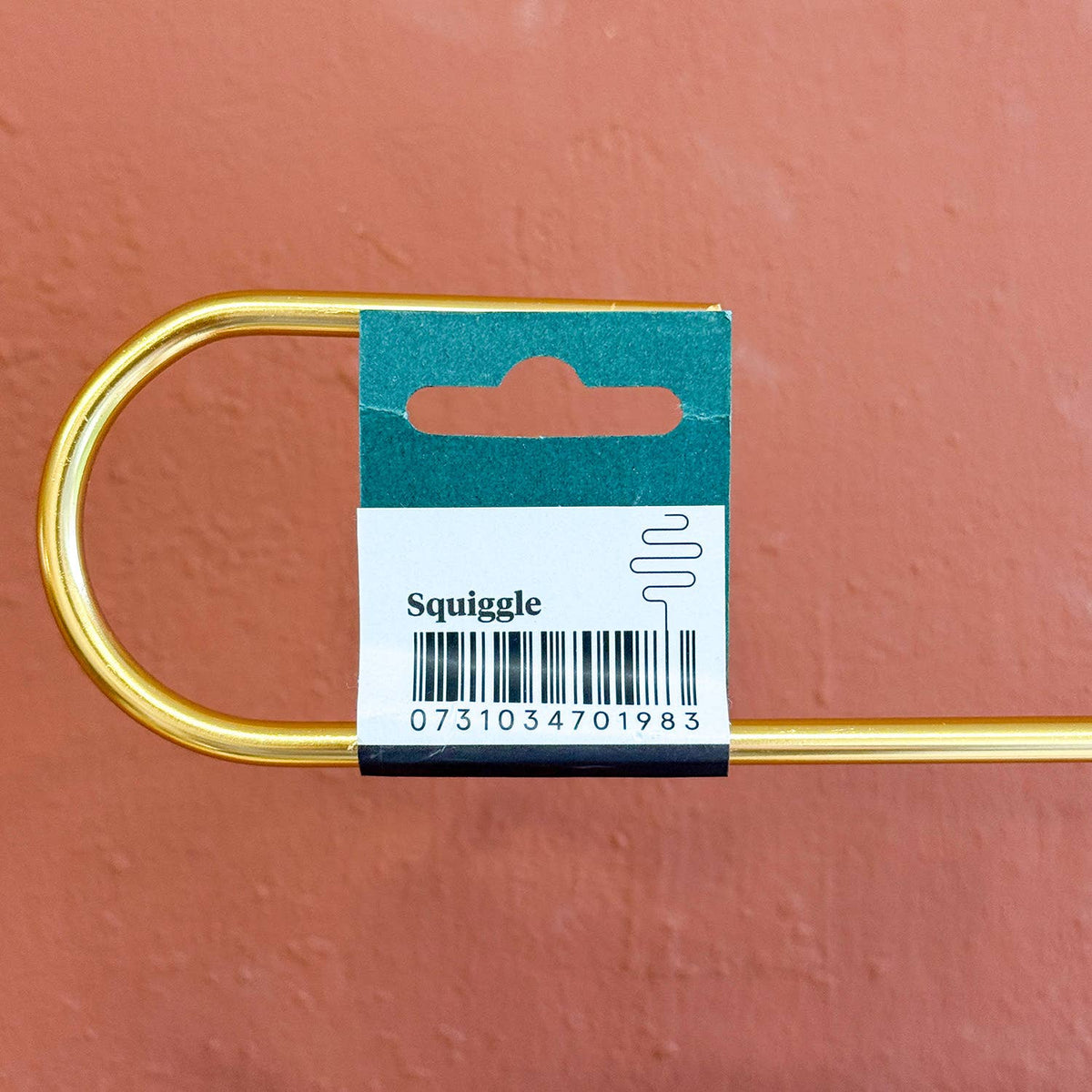 Golden plant stake from metal - Squiggle