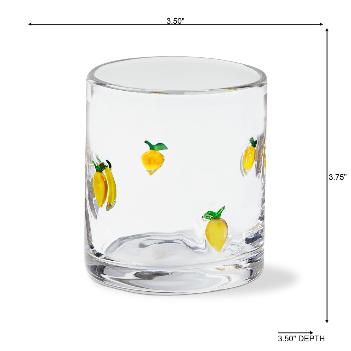 Lemon Double Old Fashioned Glass Yellow Summer