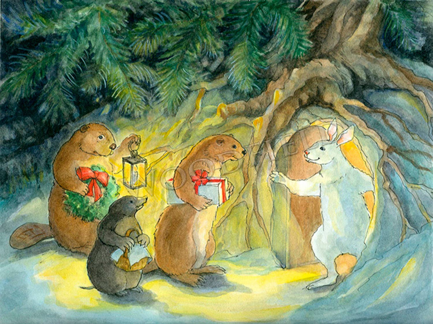 #764 - Yuletide Friends Notecard