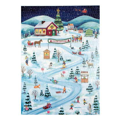 Winter Slopes Snowy Scene - 1,000 Piece Jigsaw Puzzle