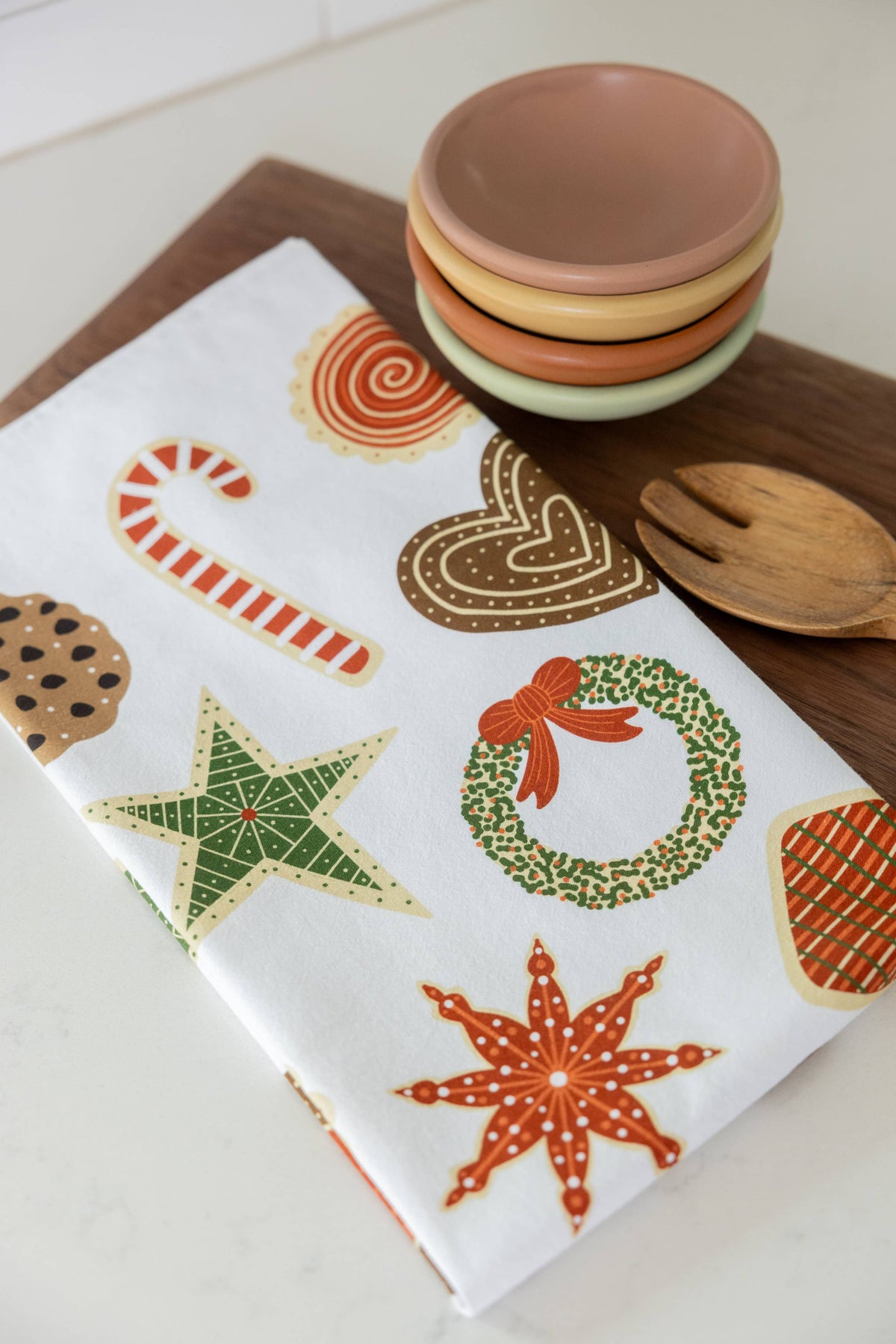 Christmas Cookies Tea Towel - Holiday Baking Kitchen Towel
