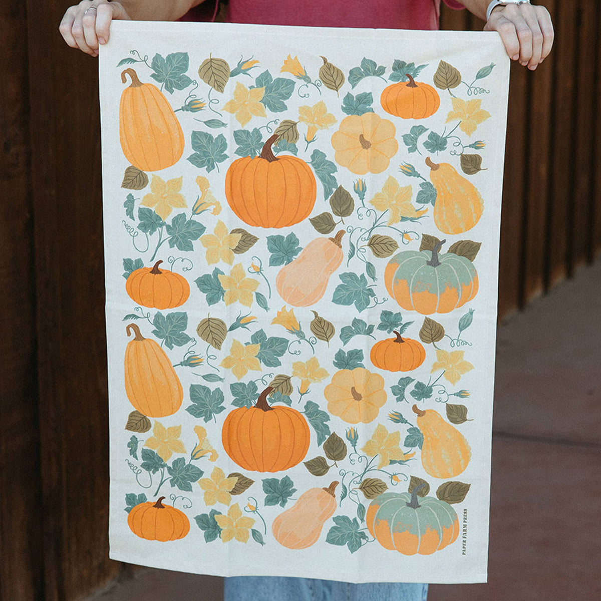 Pumpkin Patch Fall Tea Towel