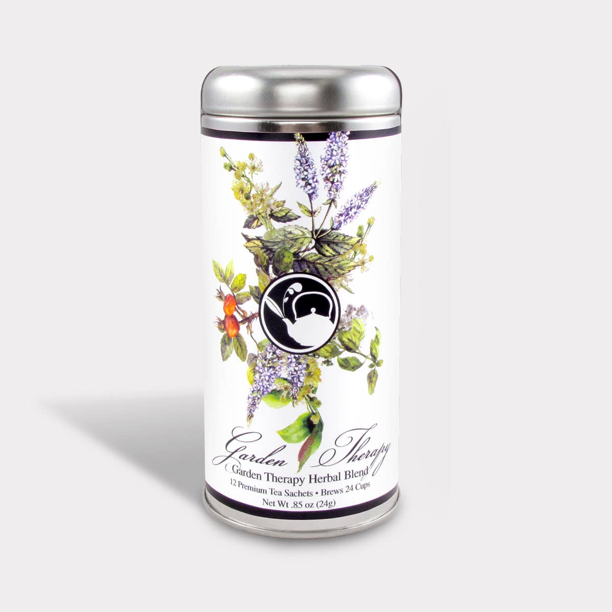 Garden Therapy Herbal Tea - 12 Tea Sachets - Tall Tin