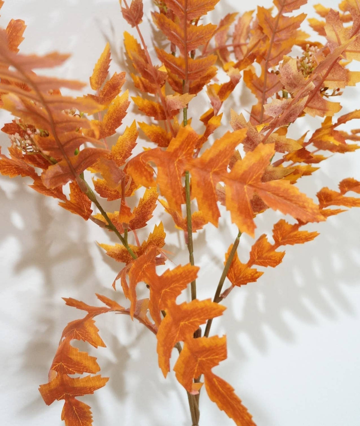 Faux Maple Leaves, Long Stem Autumn Leaves, Orange/Red