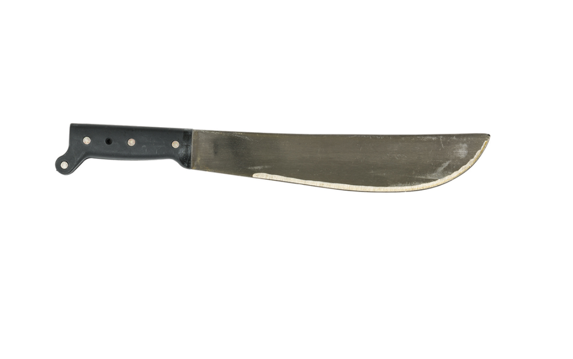 12" Machete, Cutlery Steel Blade, Black Poly Handle Seymour