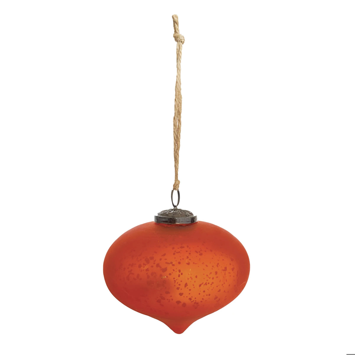 Mercury Glass Finial Ornament, Rust Color