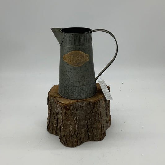 Galvanized Pitcher with Medallion