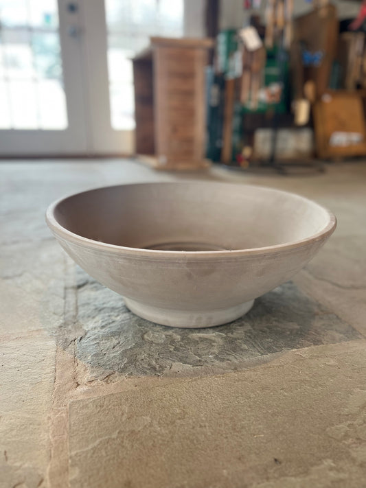 Low Bowl Planter w/ Drainage - Grey Terracotta